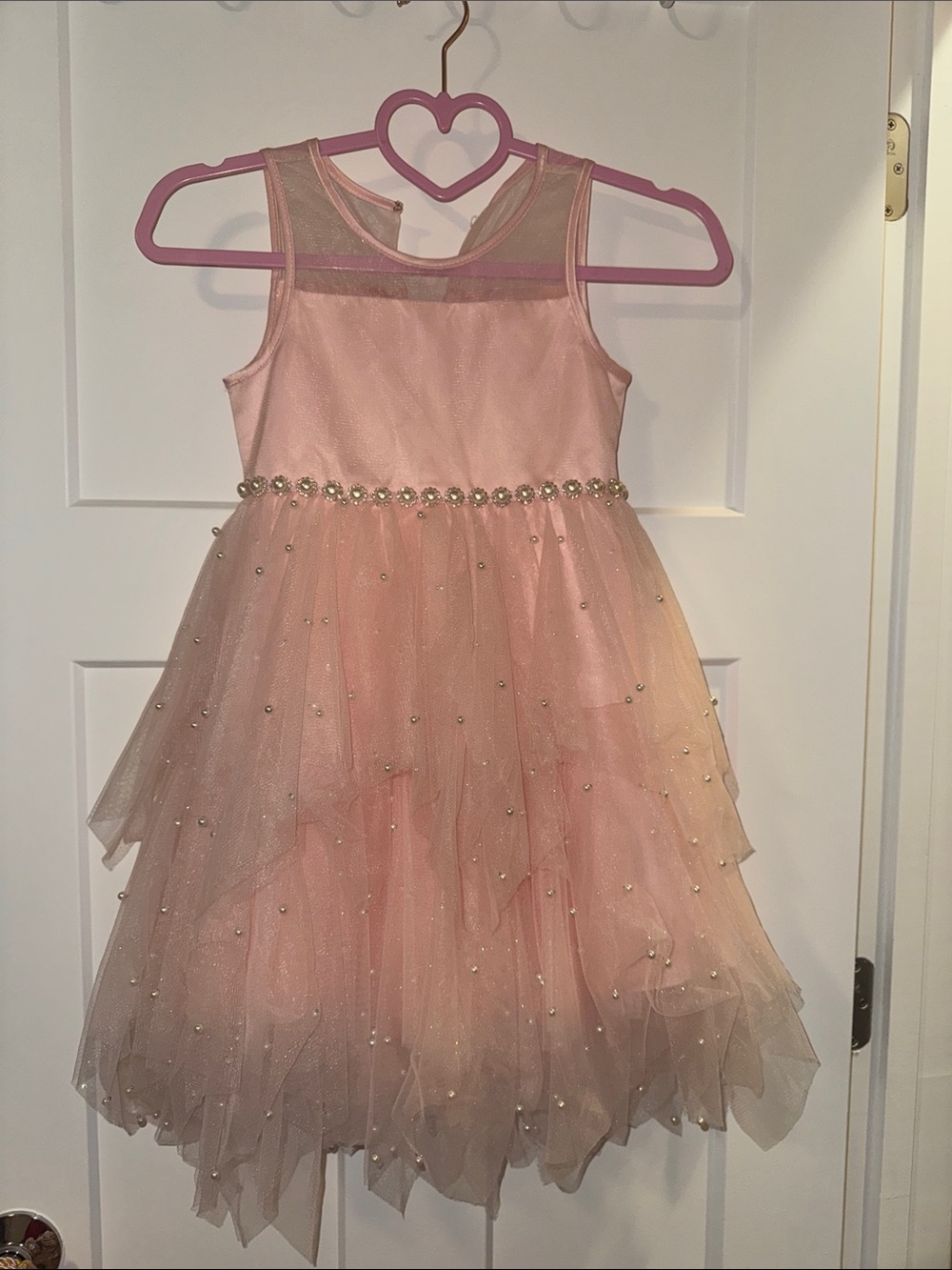 American Princess Pink Pearl Tulle Party Dress